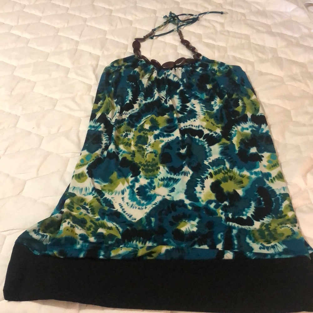 Floral, ties at neck, dress, medium, Apt. 9